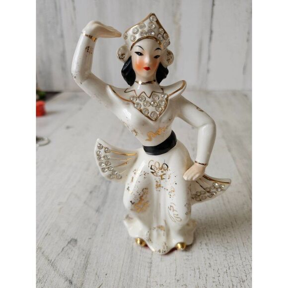 Lefton girl dancing dress Keisha Buddha Monk MR10247 figuring‎ statue unique - Picture 1 of 9